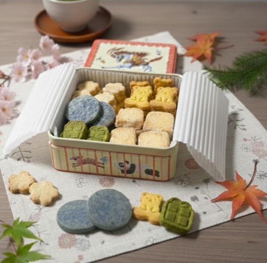 四季の米粉クッキ―缶